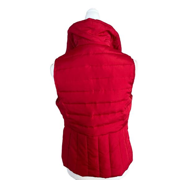 Kenneth Cole Reaction Puffer Vest Size M Red Down Feathers Zip Pockets Collar - Picture 7 of 12